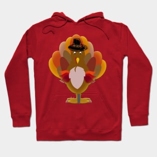 Turkey Face & Running Pilgrim Trot Funny Gift Hoodie